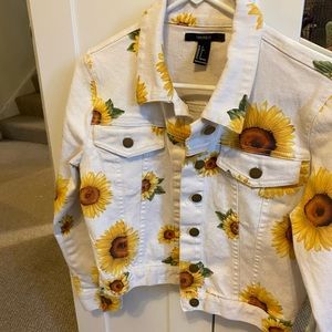 Forever21 sunflower jean jacket